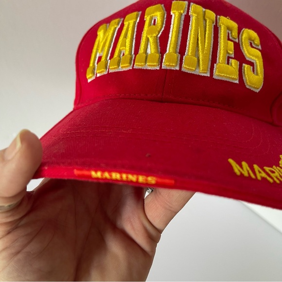 ROTHCO Marines baseball cap red with yellow embroidery One Size adjustable NEW - Picture 2 of 15